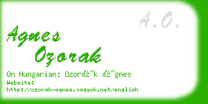 agnes ozorak business card